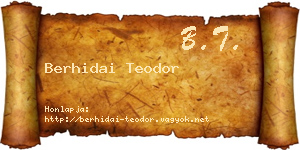 Berhidai Teodor névjegykártya